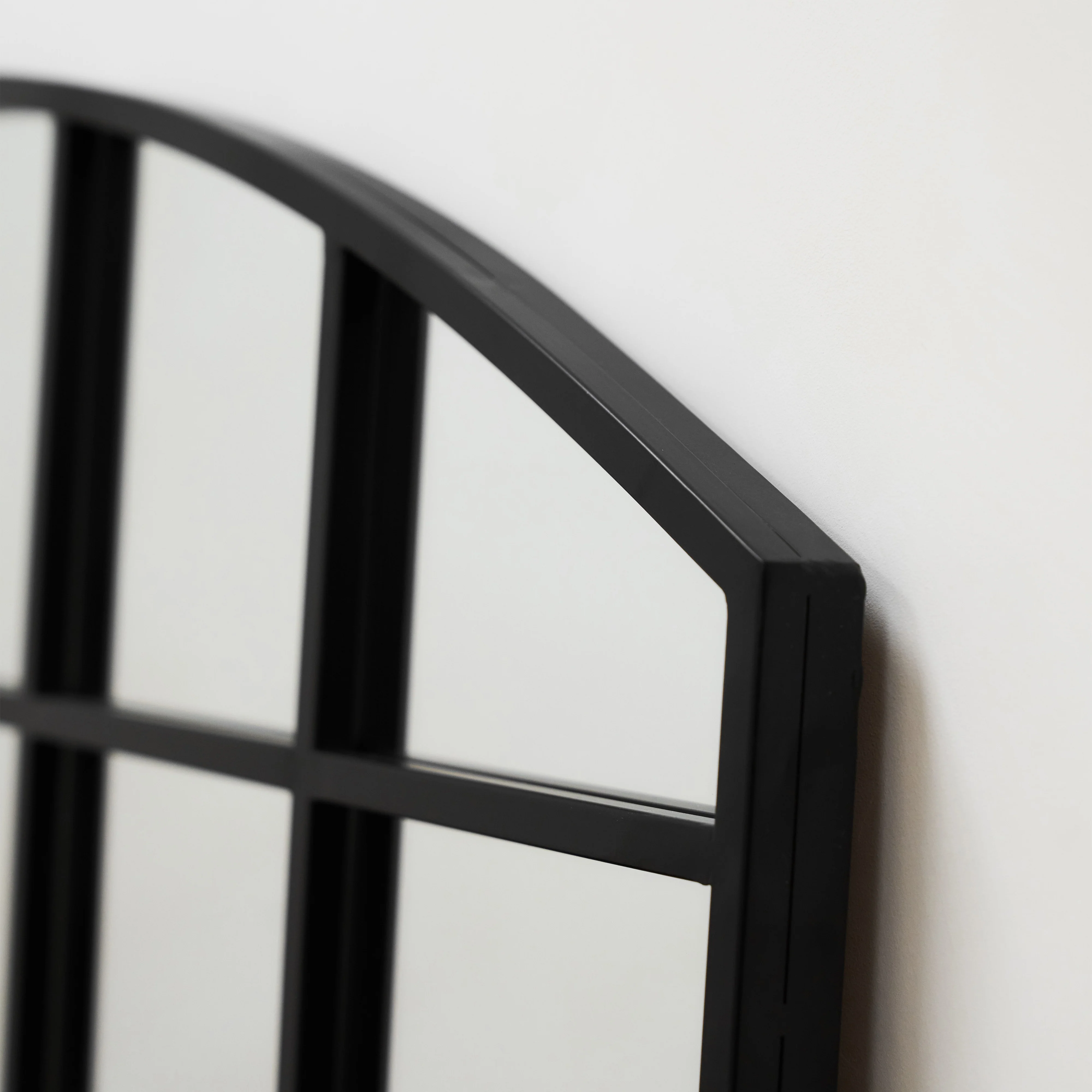 Bridgewater - Black Industrial Arched Metal Window Mirror 120cm x 80cm - Image 4